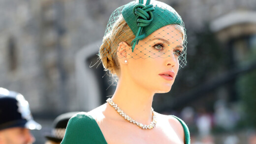 Kitty Spencer arrives arrives for the wedding ceremony of Britain's Prince Harry, Duke of Sussex and US actress Meghan Markle at St George's Chapel, Windsor Castle, in Windsor, on May 19, 2018. / AFP PHOTO / POOL / Gareth Fuller